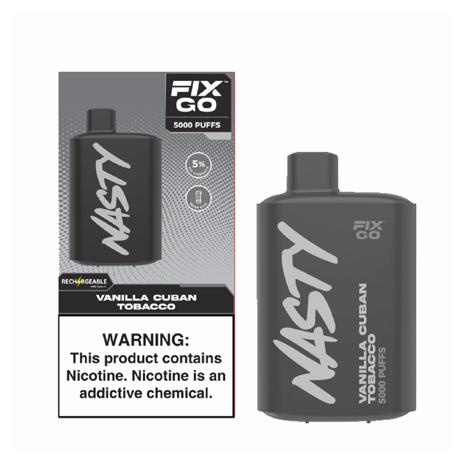 Nasty Fix GO Vanilla Cuban Tobacco 5000 Puff